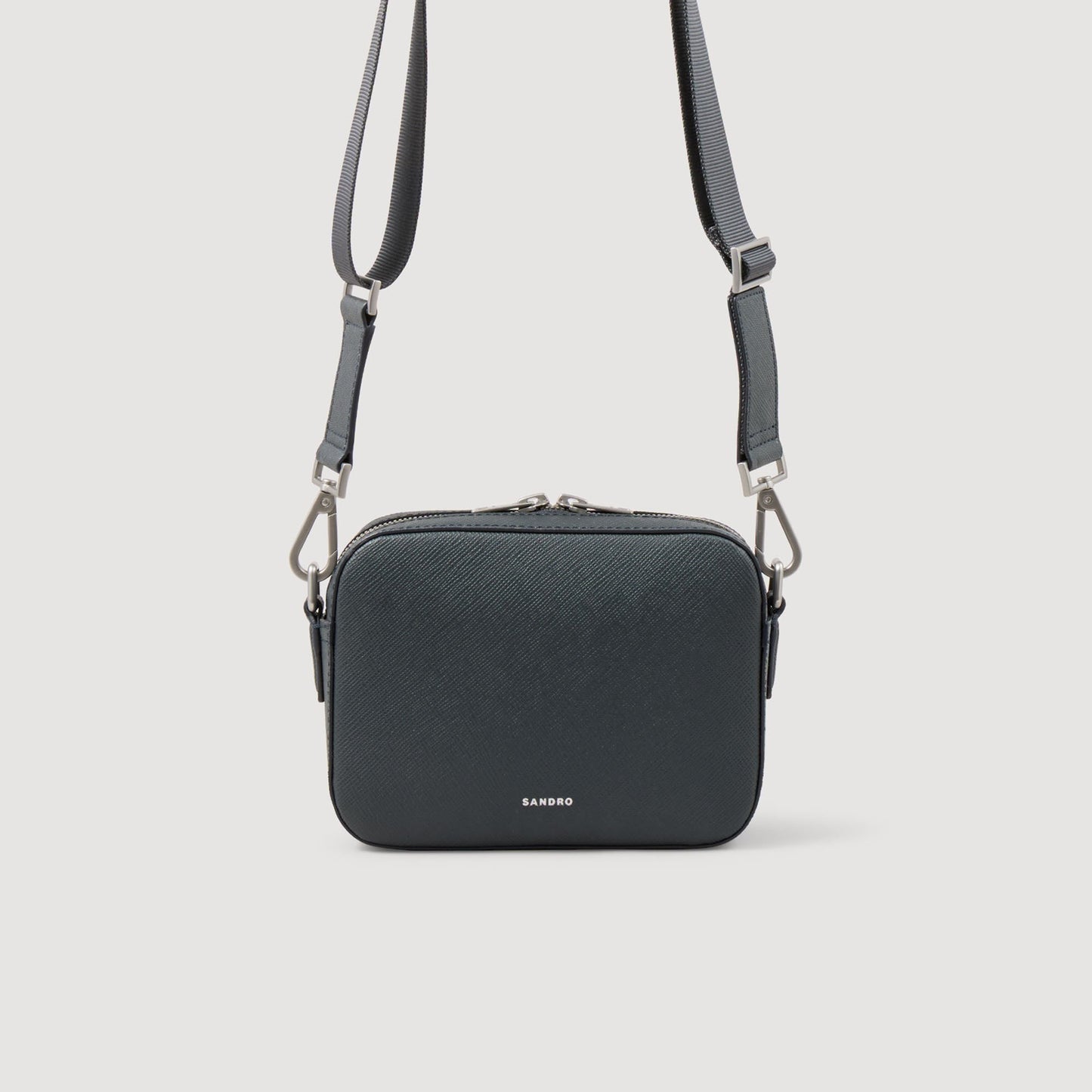 Sandro Small reconstituted leather bag Steel