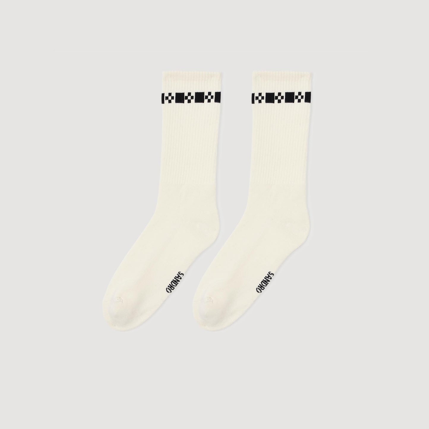 Sandro Cross signature embroidered socks Off White