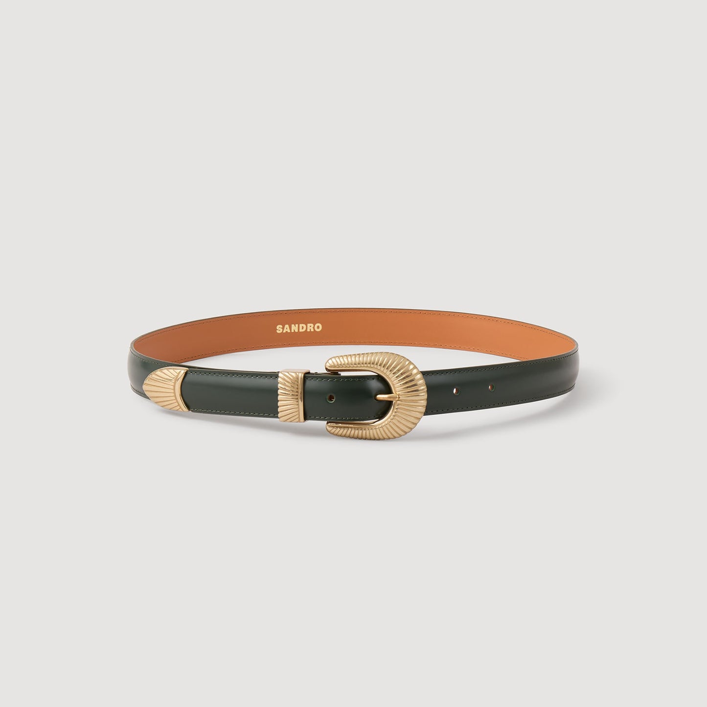 Sandro Leather belt Bottle Green