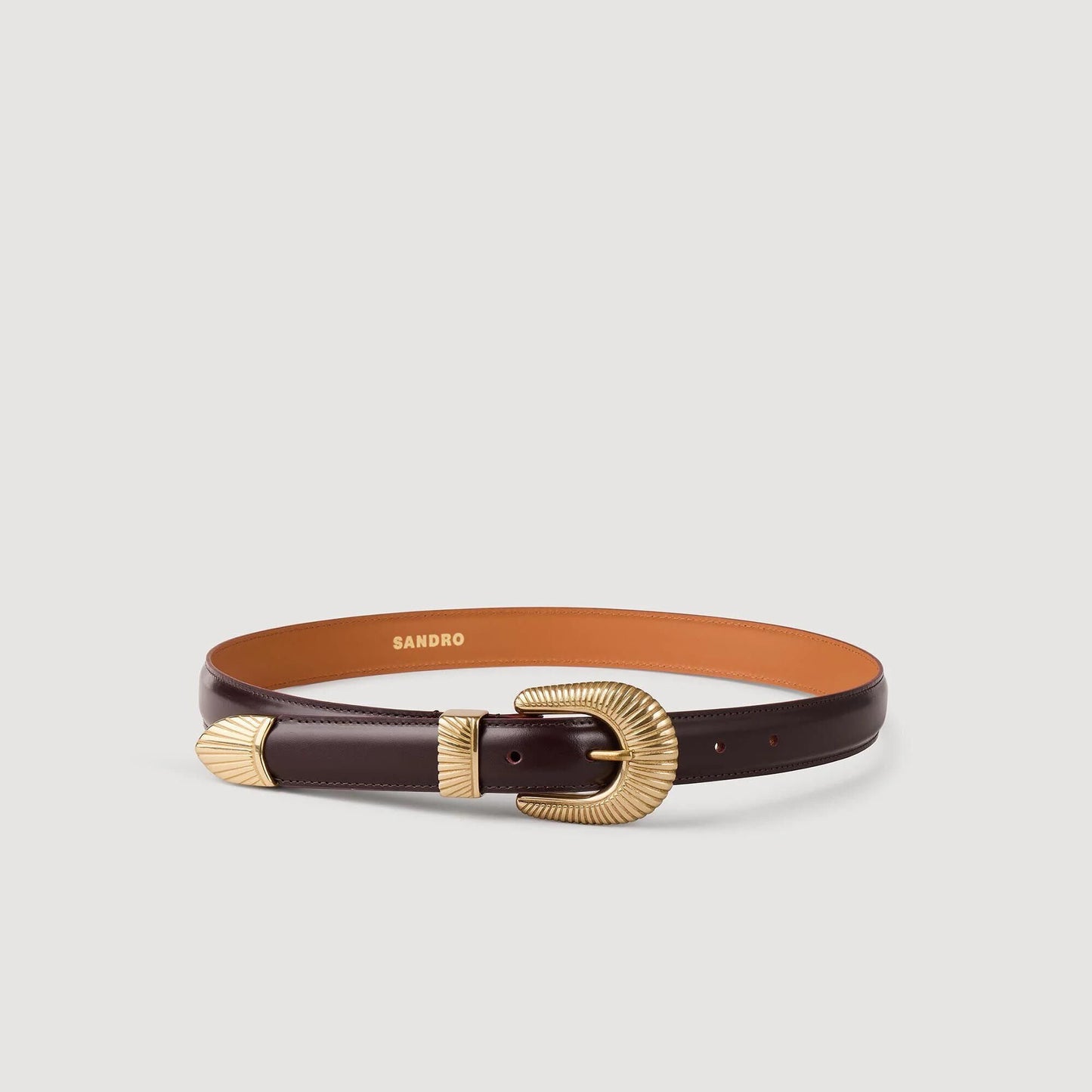 Sandro Leather belt Bordeaux