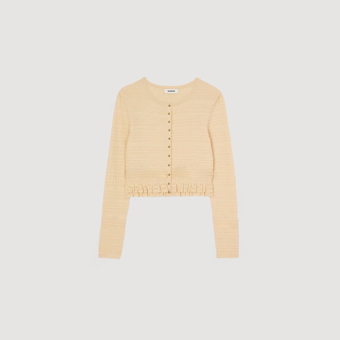 Sandro Ruffled cardigan Ecru
