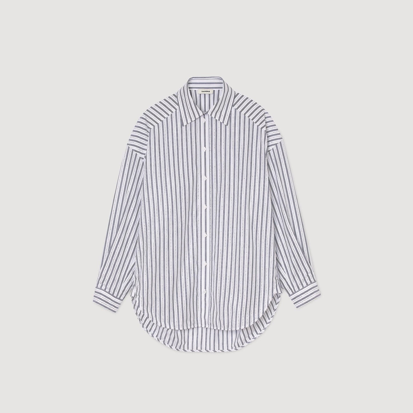 Sandro Striped rhinestone shirt White