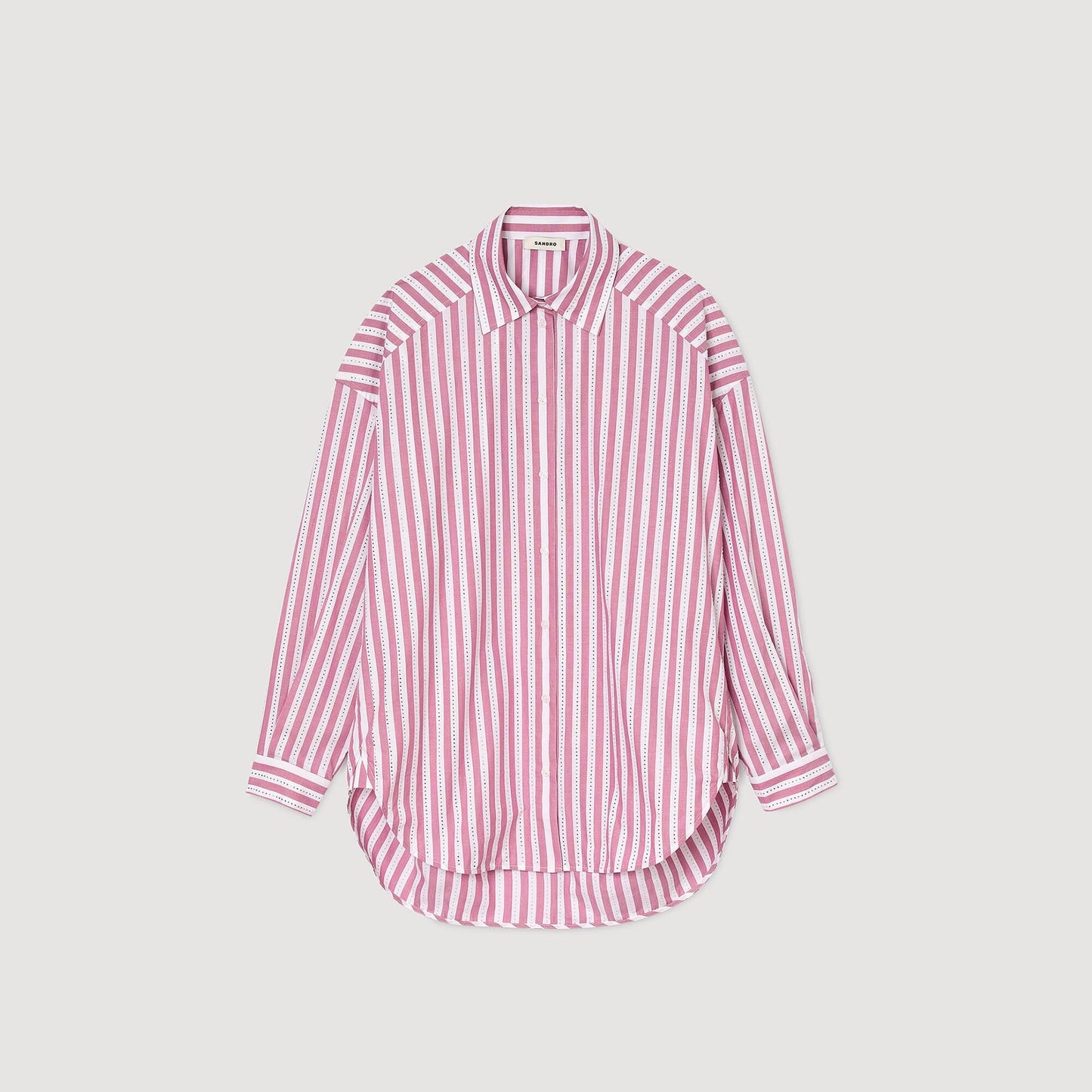 Sandro Striped rhinestone shirt Pink
