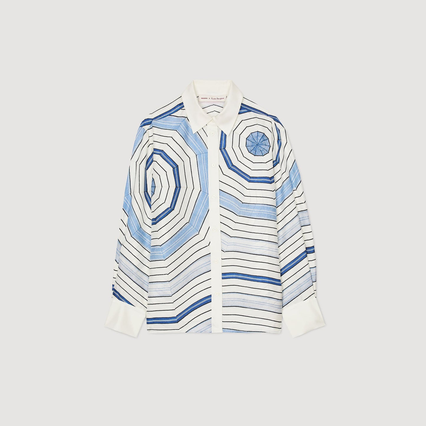Sandro Spiral-motif long sleeve shirt Sky Blue