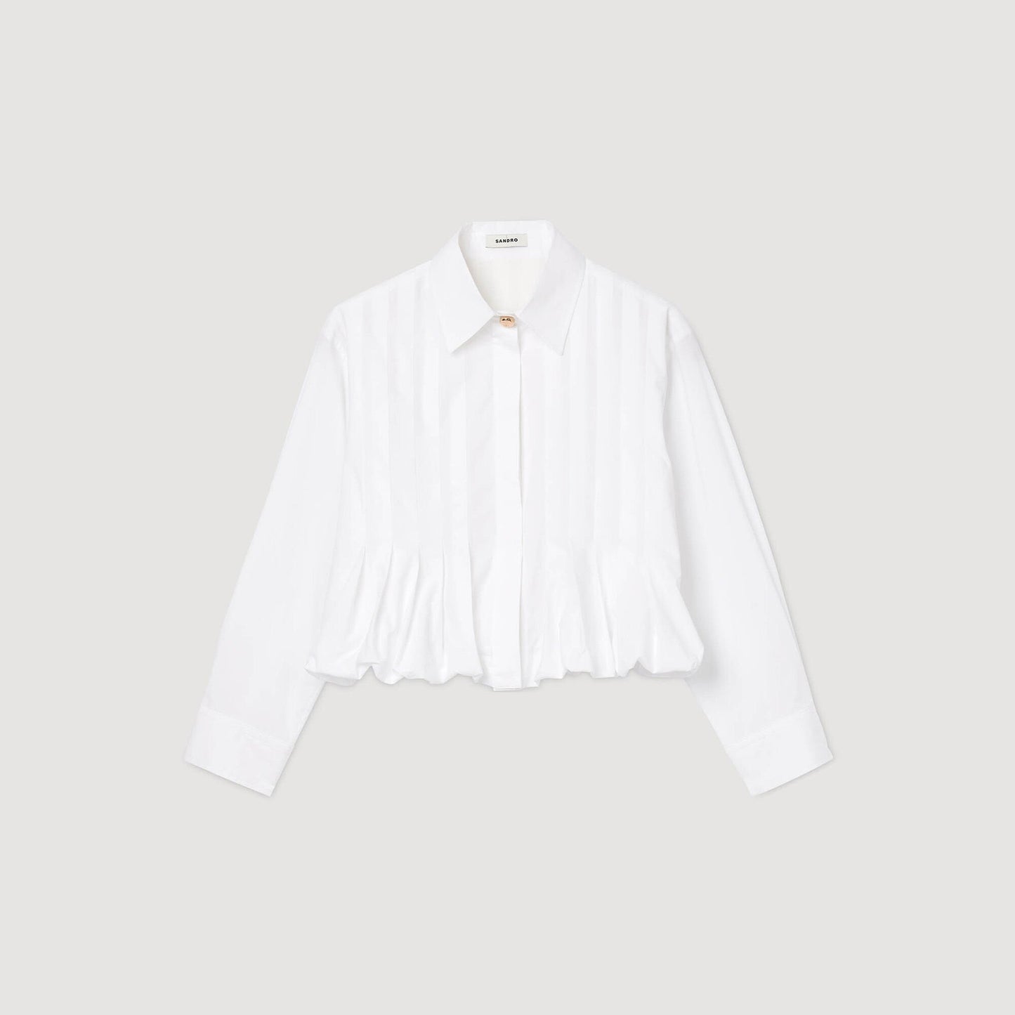 Sandro Pleated cropped shirt White