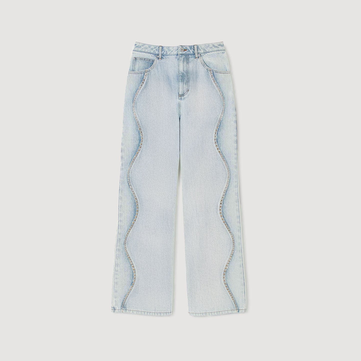 Sandro Jeans with rhinestone stripes Light Bu Jean