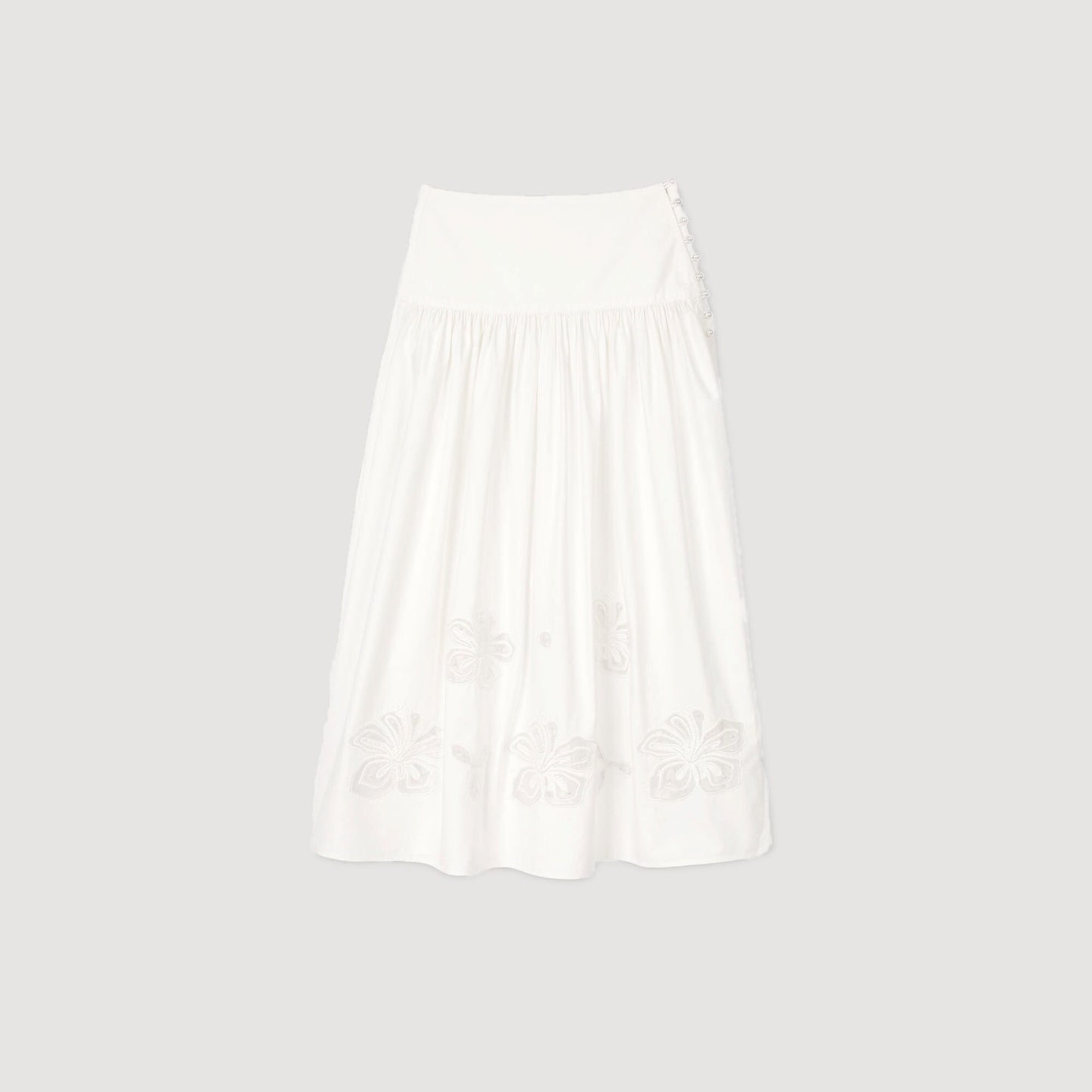 Sandro Maxi poplin skirt Ecru