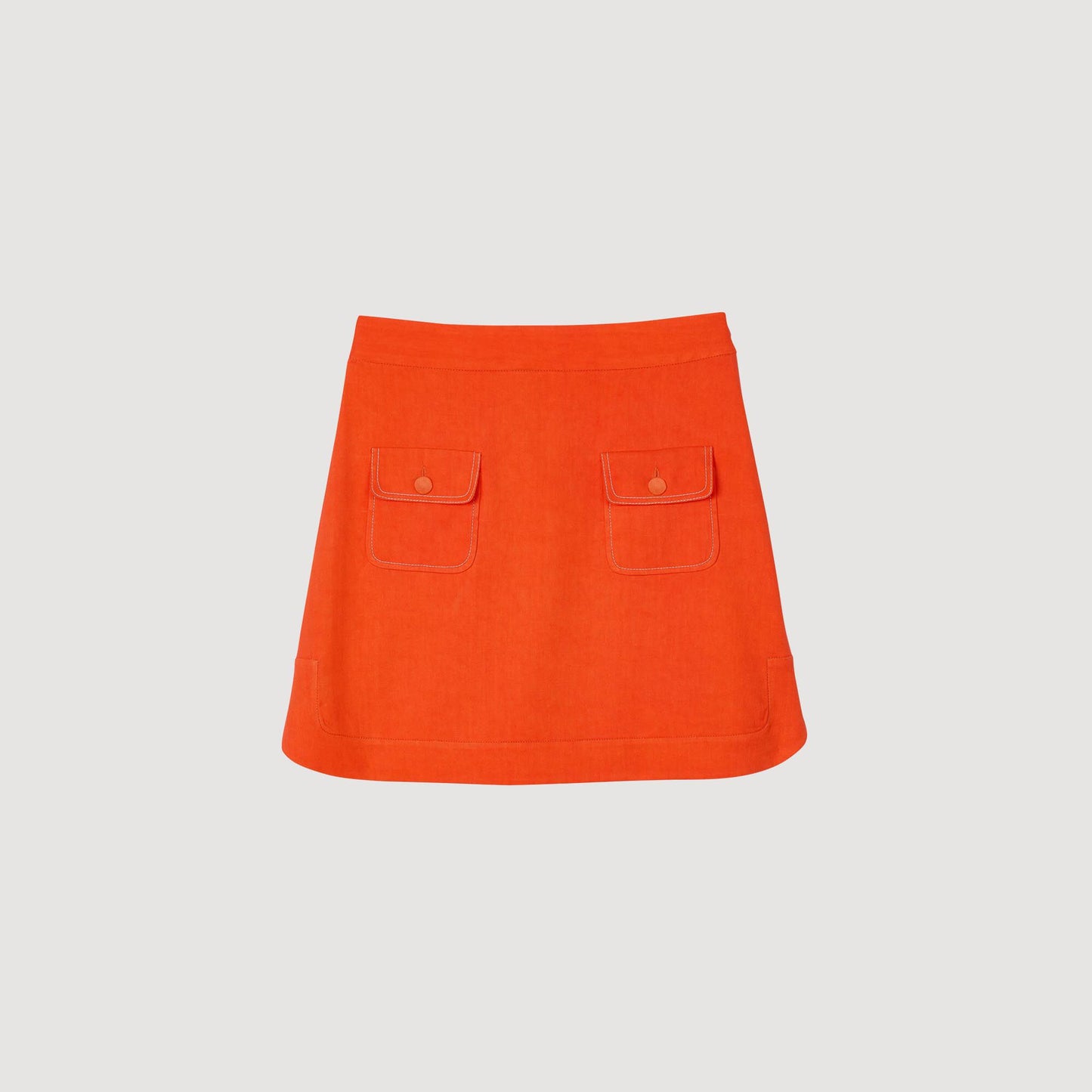 Sandro Mini skirt with pockets Orange
