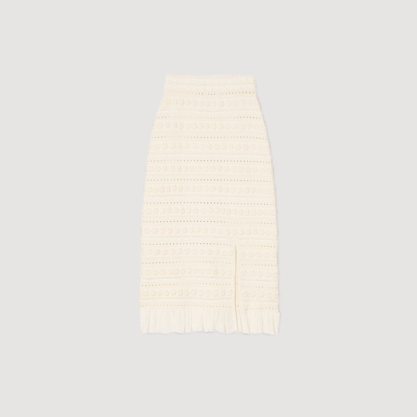 Sandro Maxi skirt with crochet detailing Ecru