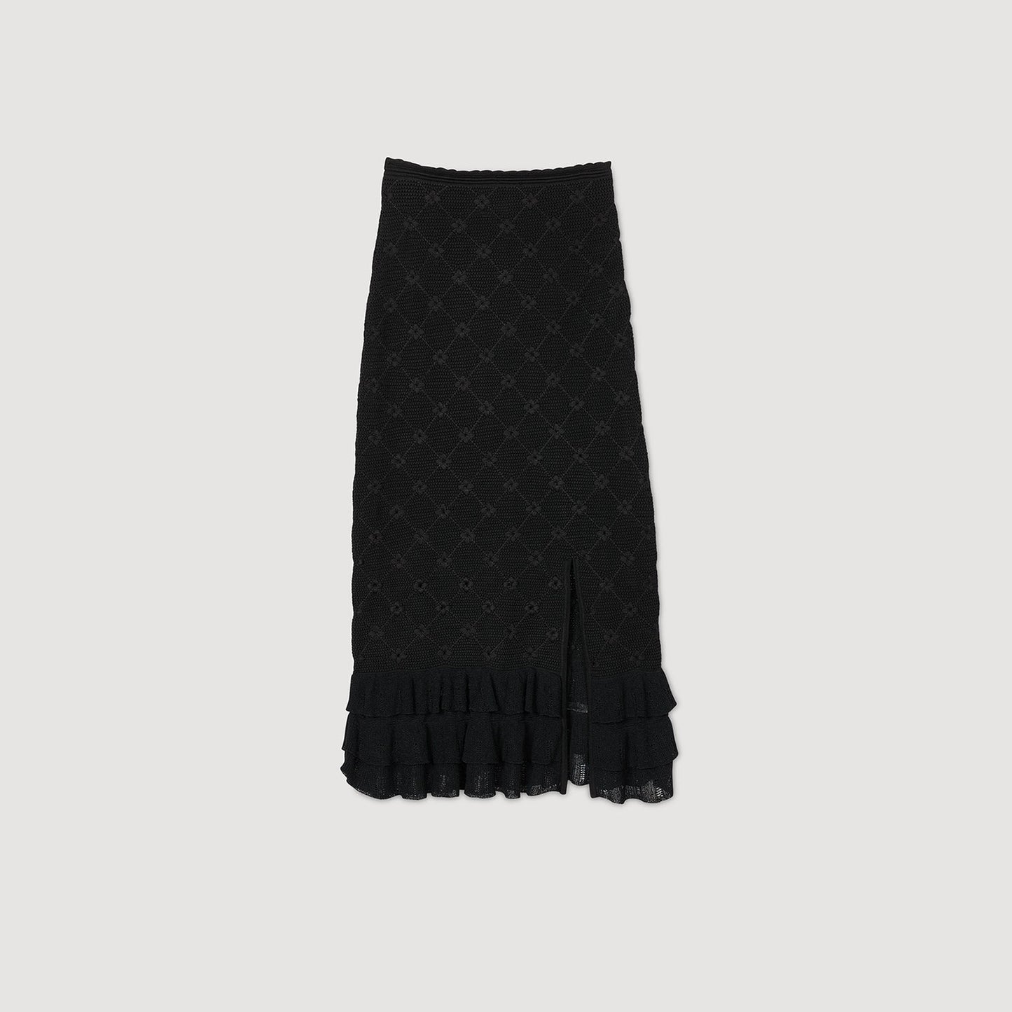Sandro Knit midi skirt Black