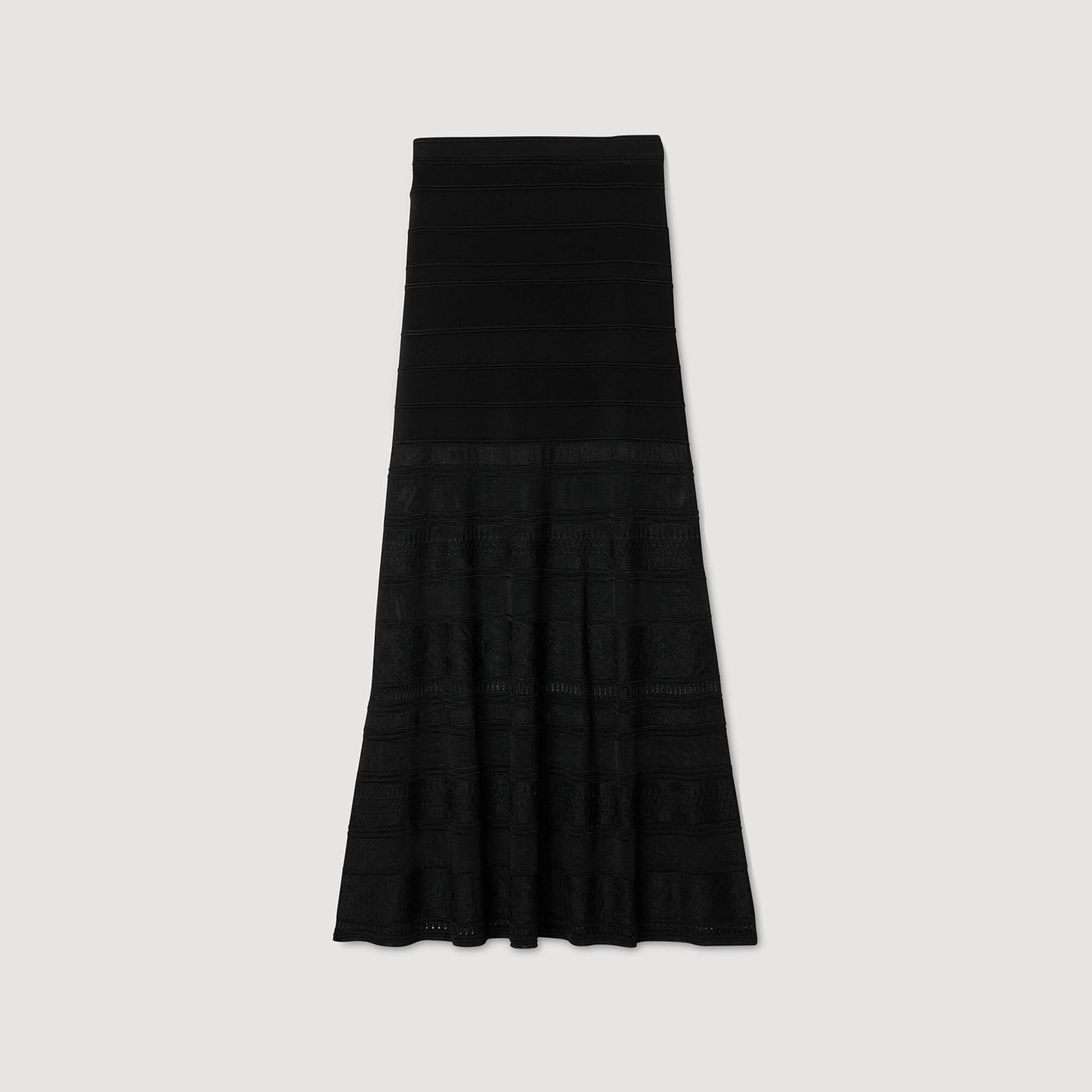 Sandro Maxi decorative knit skirt Black
