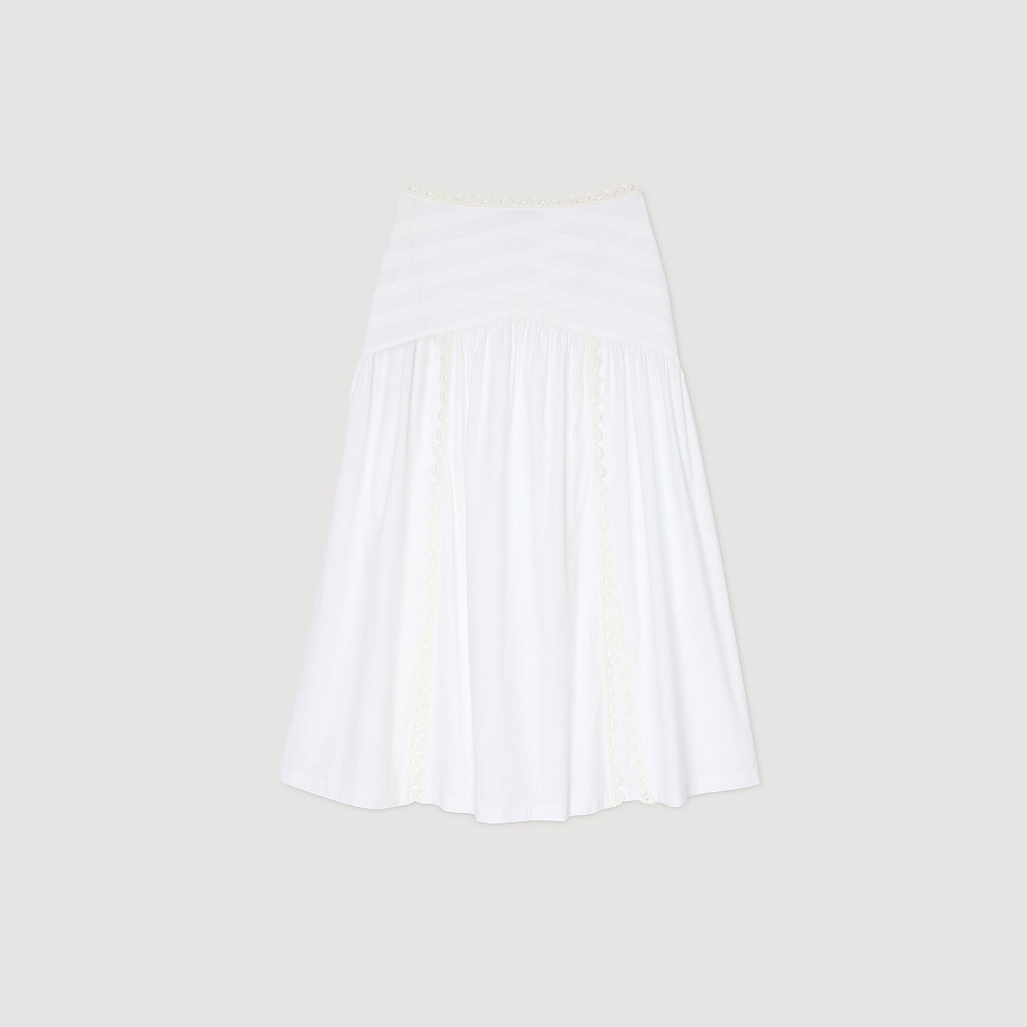 Sandro Maxi poplin skirt White