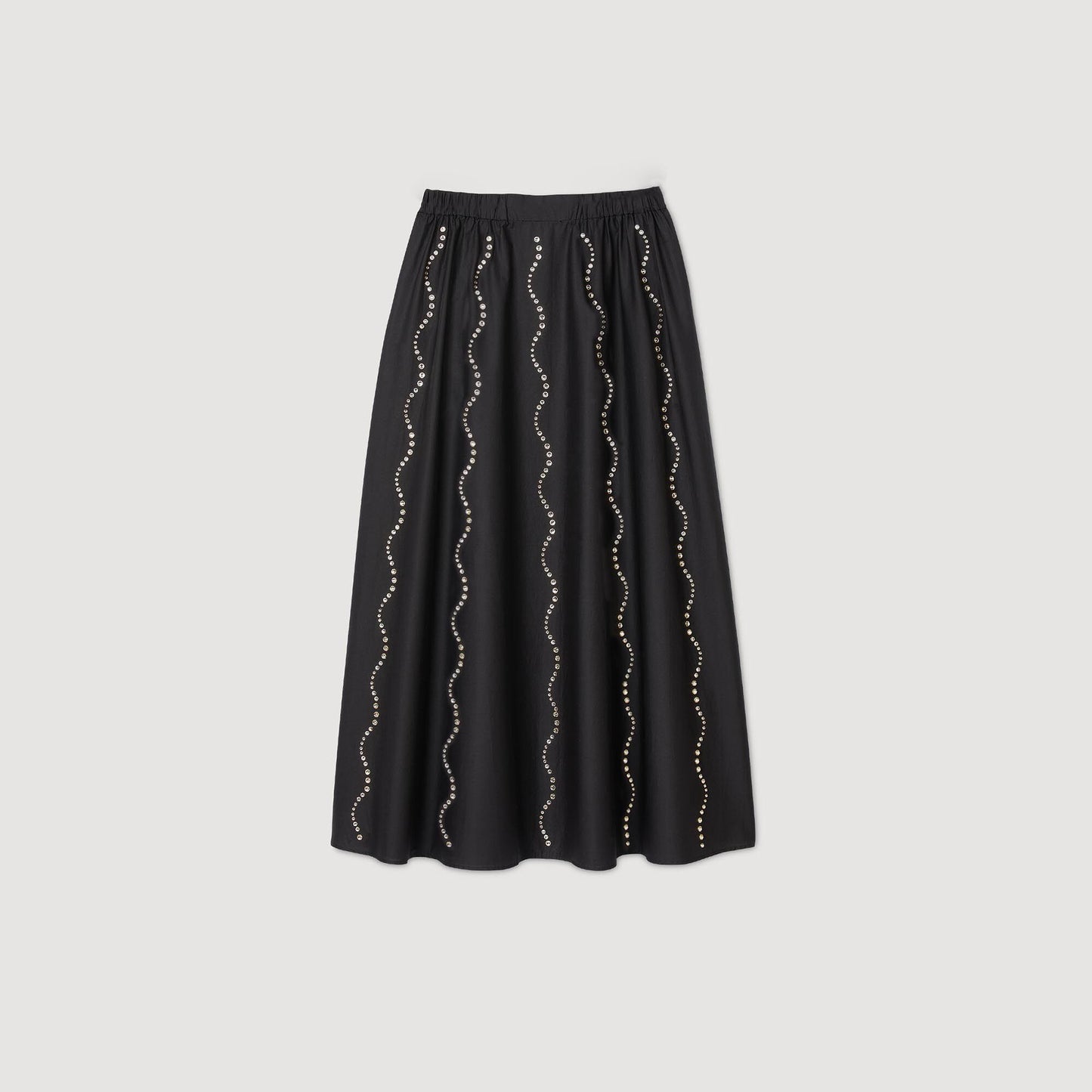 Sandro Maxi rhinestone skirt Black