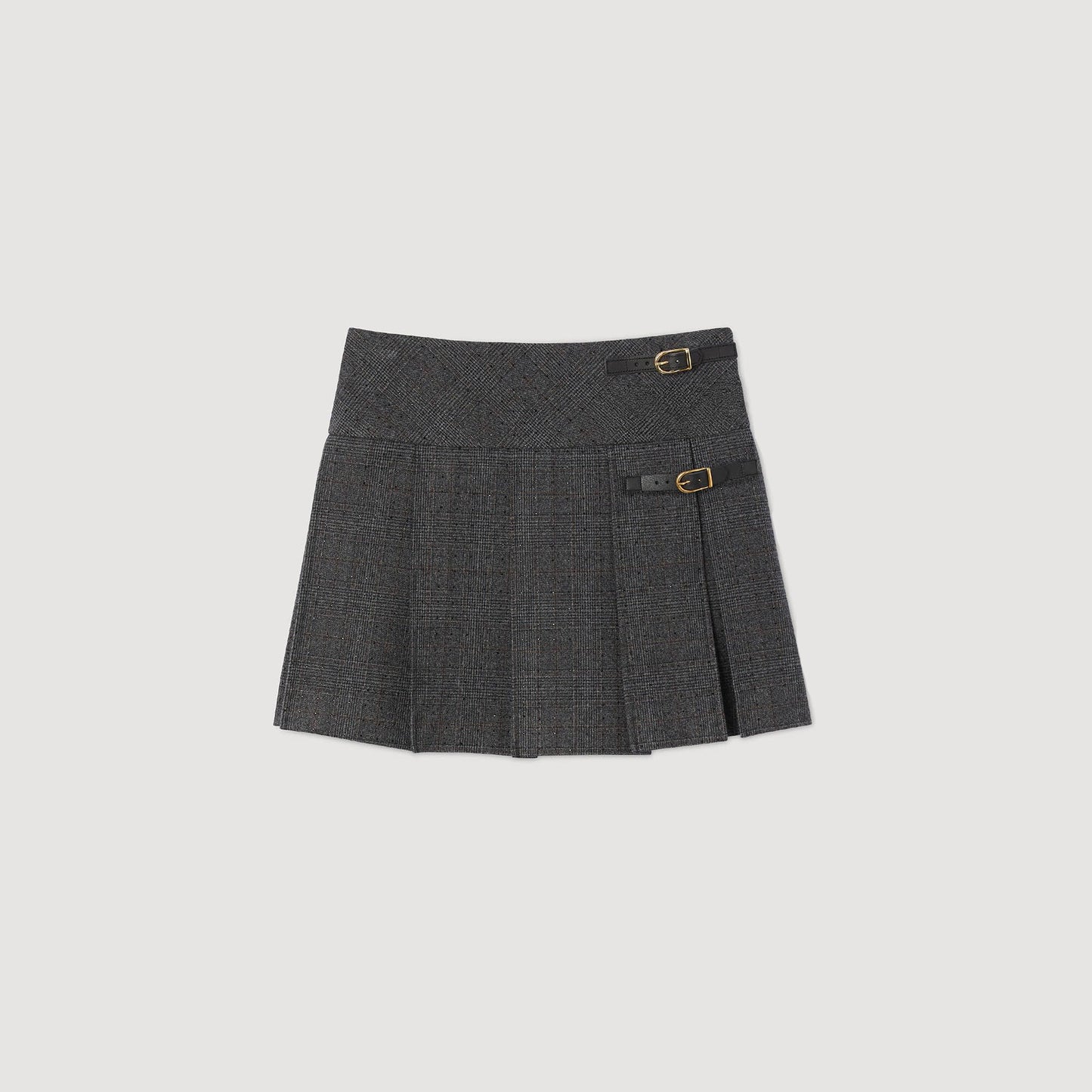 Sandro Mini rhinestone suit skirt Grey / Brown