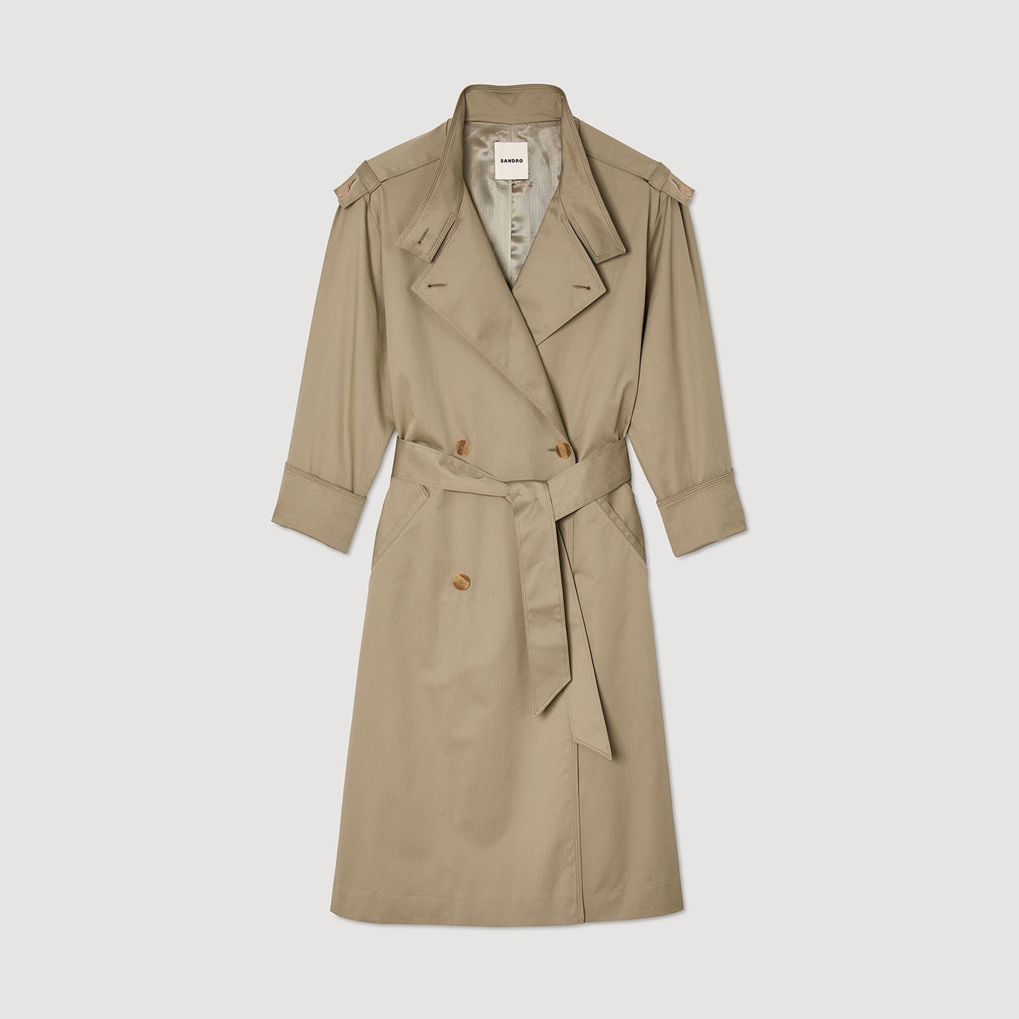Sandro Belted trench coat Olive Green