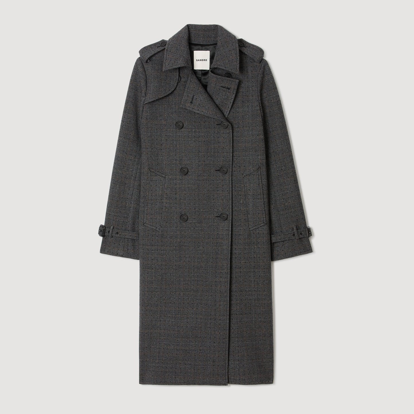 Sandro Rhinestone trench coat Grey / Brown