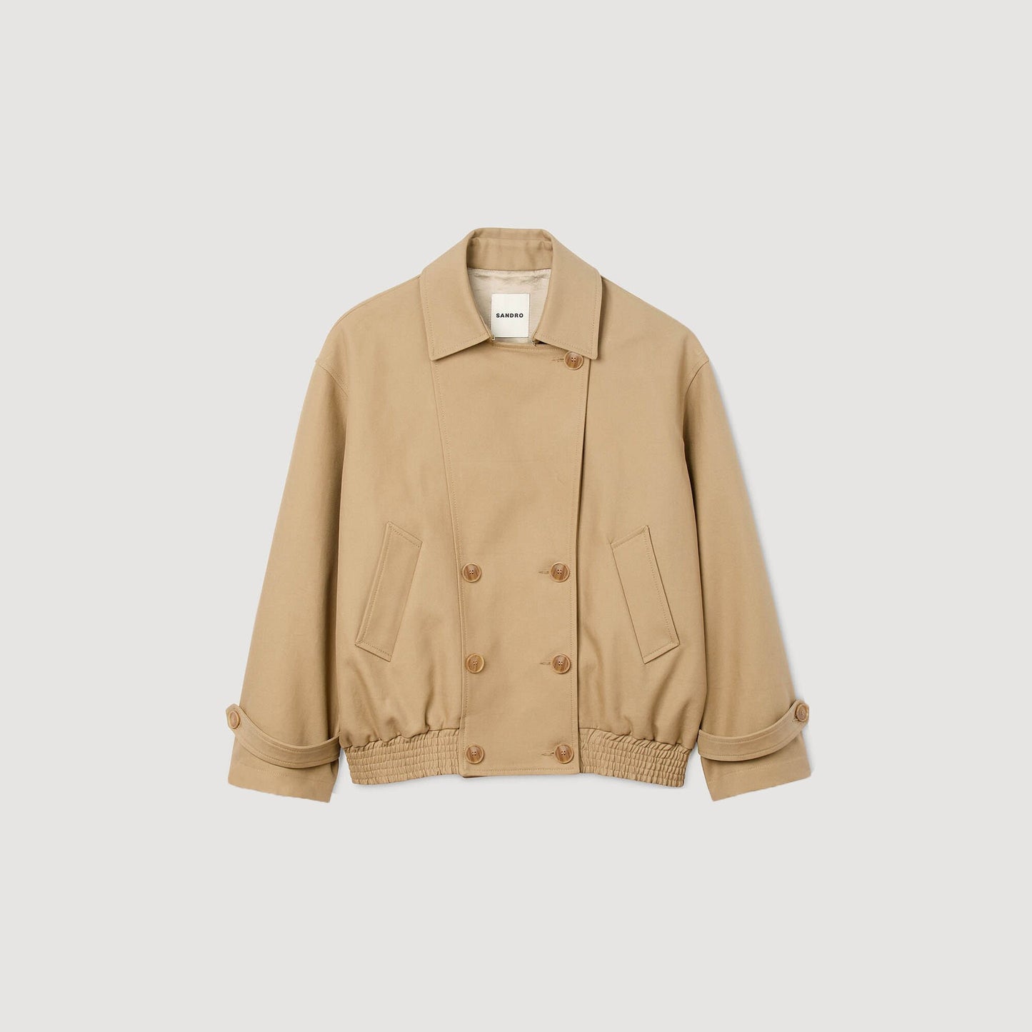 Sandro Short oversized trench coat Beige