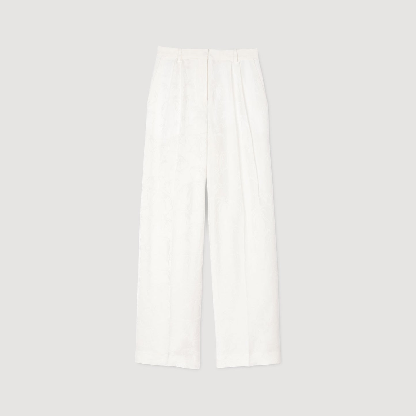 Sandro Jacquard flowers trousers White