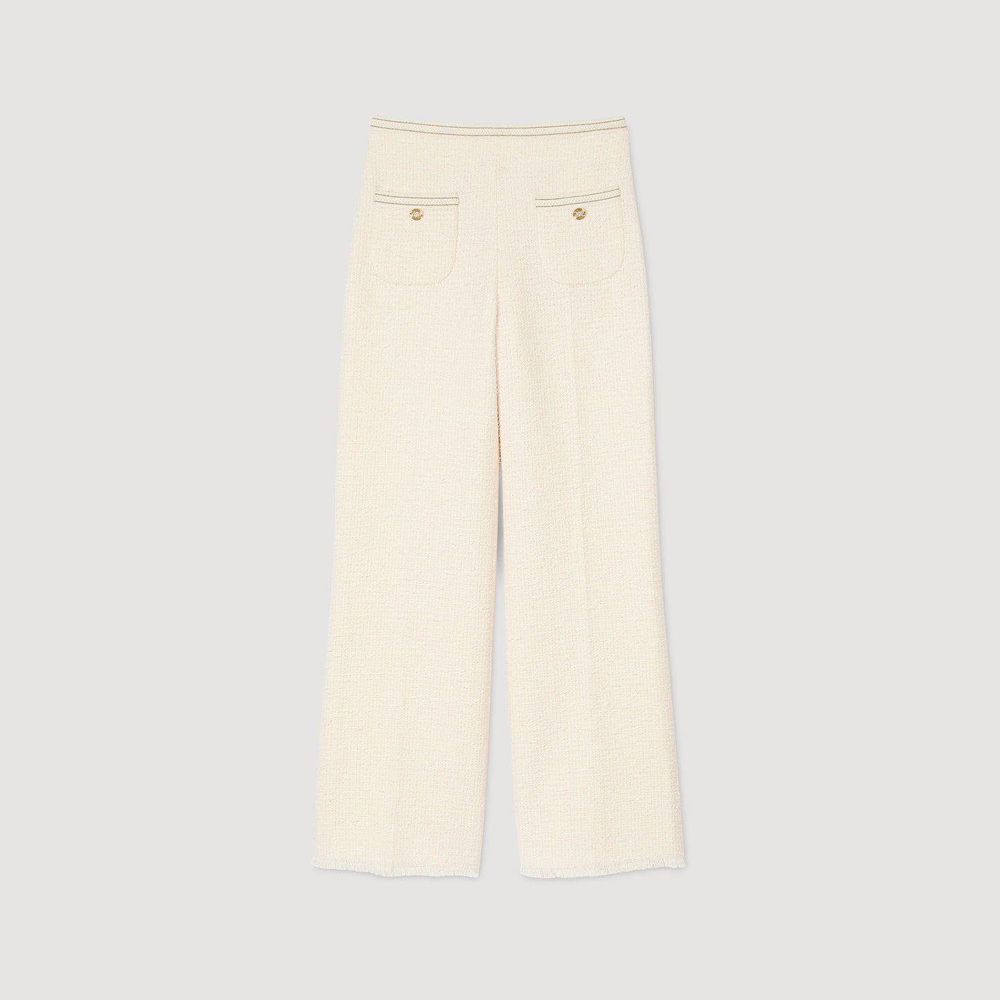 Sandro Decorative tweed trousers Ecru / Pink