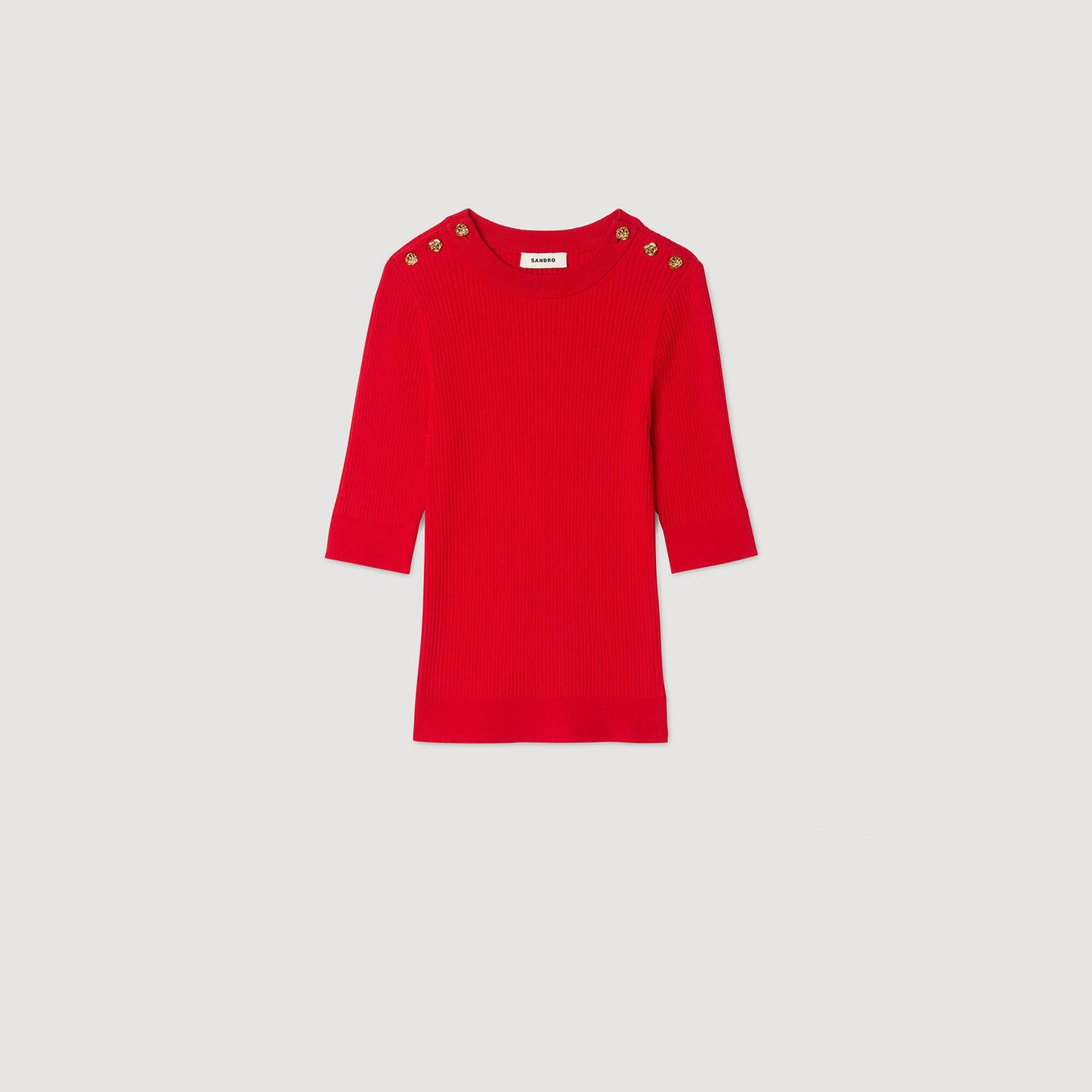 Sandro Argyle polo-neck sweater Red