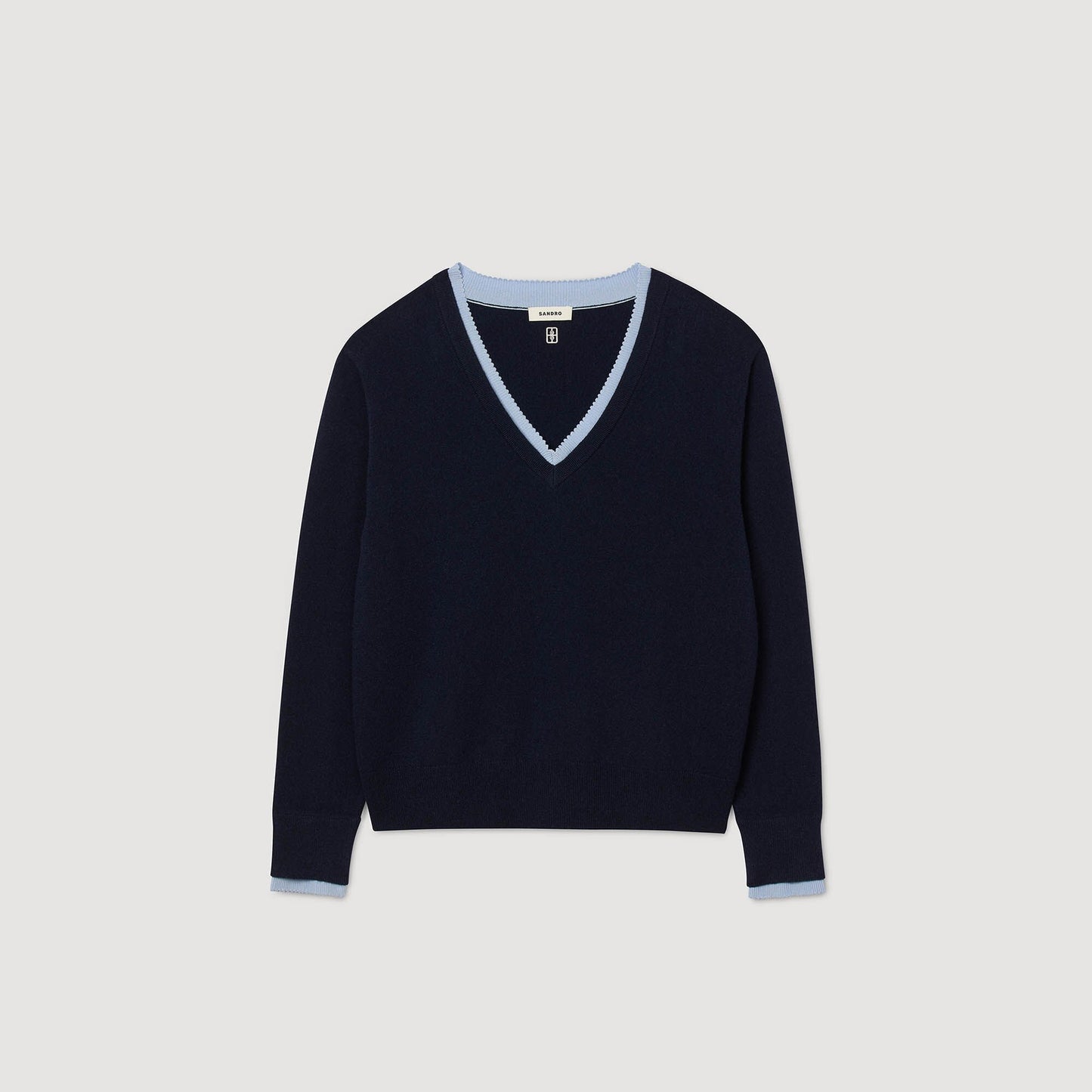 Sandro Wool and cashmere sweater Navy Blue