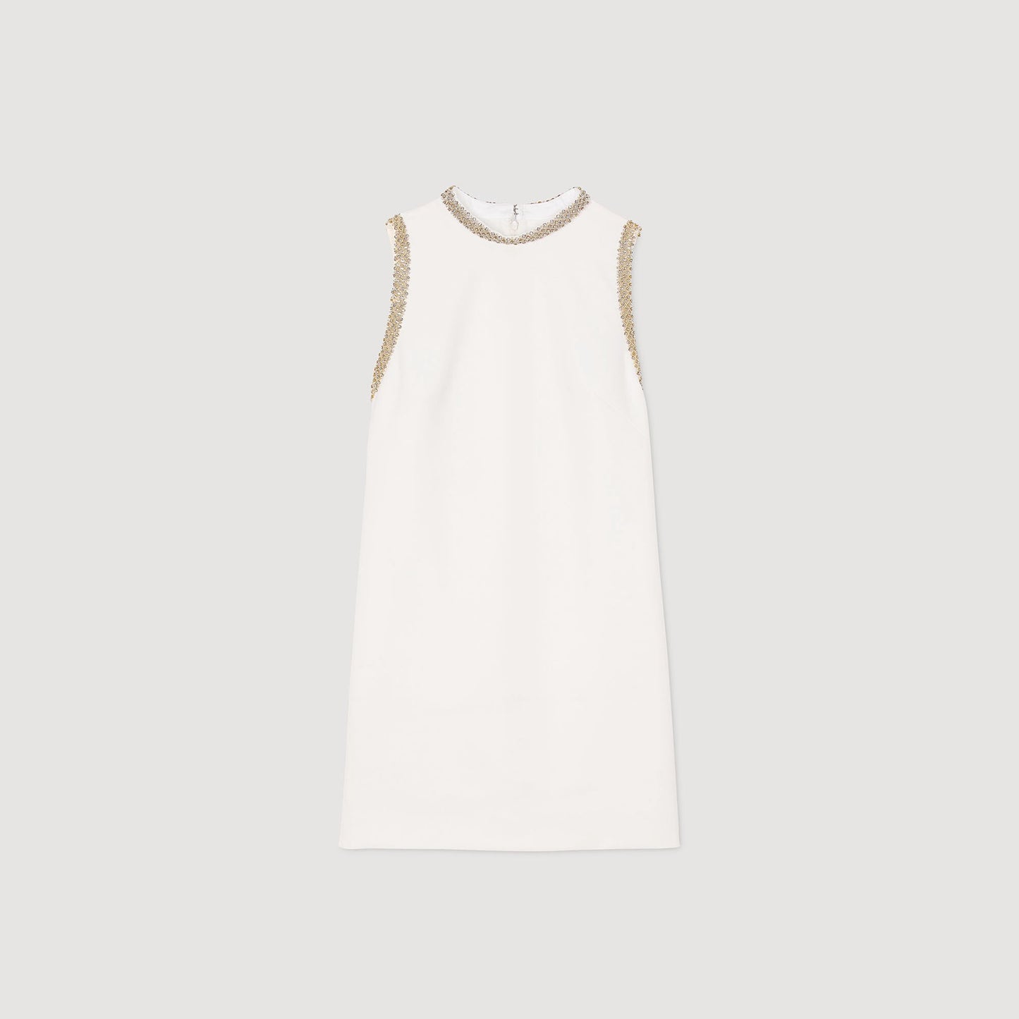 Sandro mini dress with rhinestone details Ecru