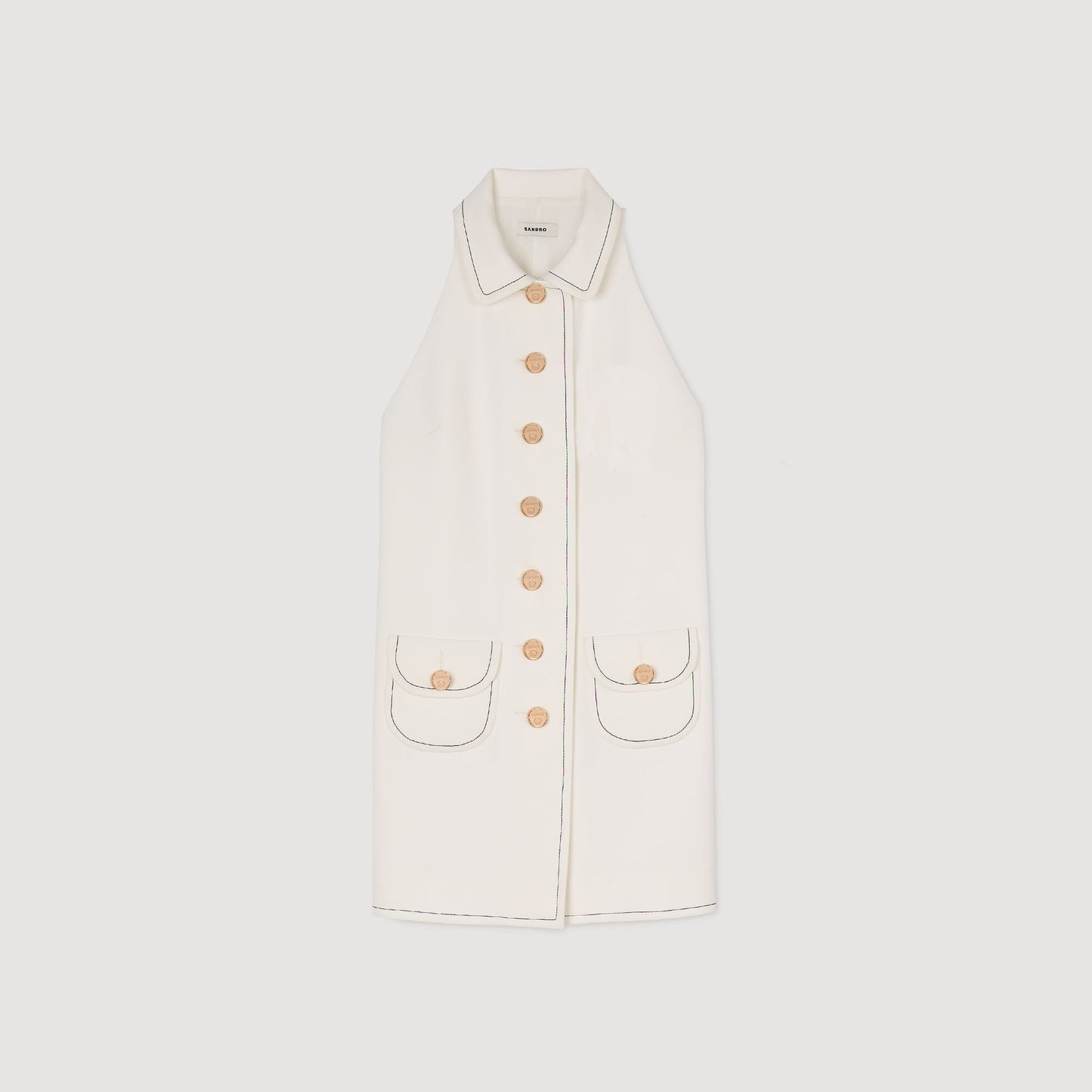 Sandro Peter Pan collar mini dress Ecru