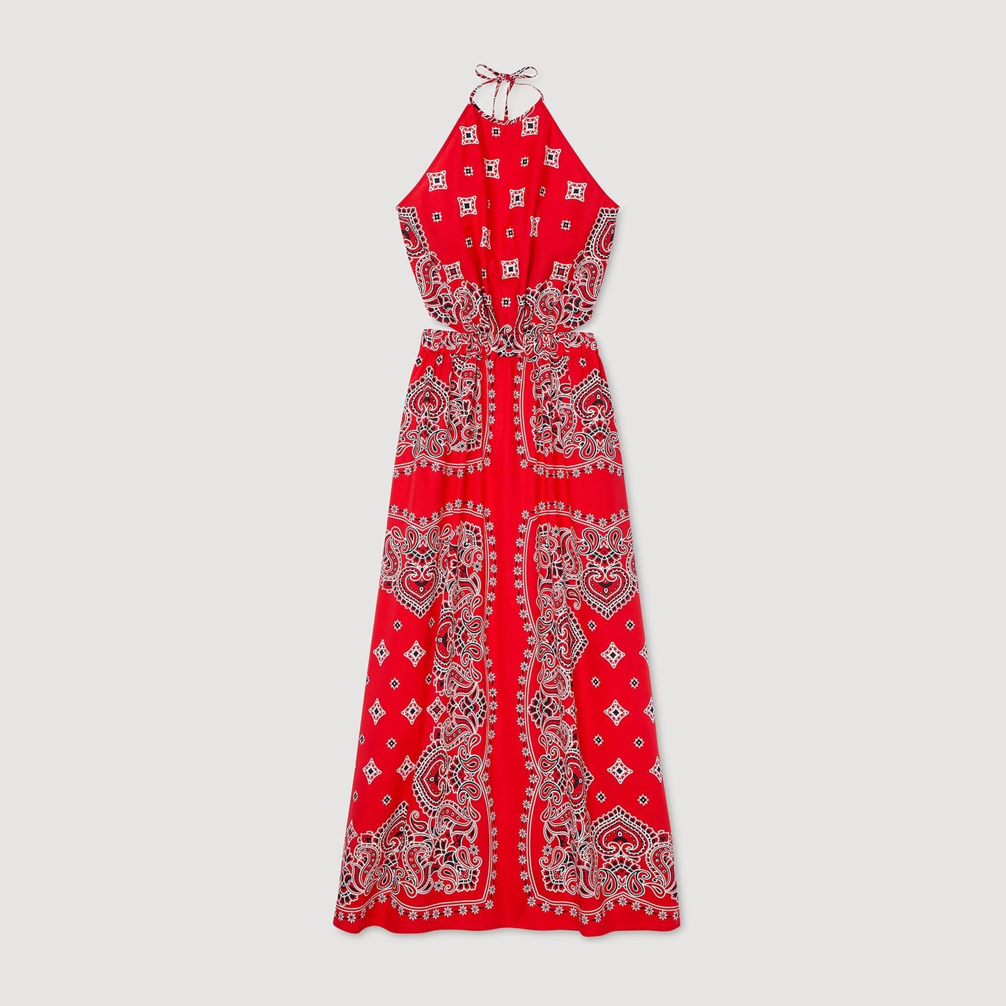 Sandro Bandana-print maxi dress Red / White