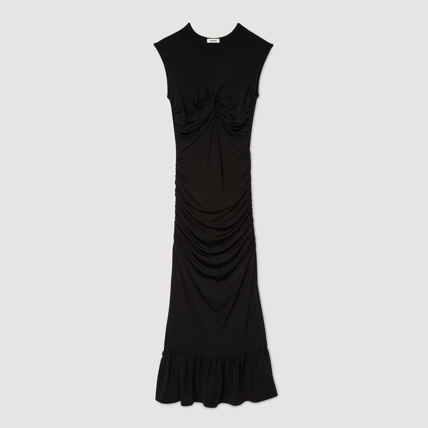 Sandro Draped maxi dress Black