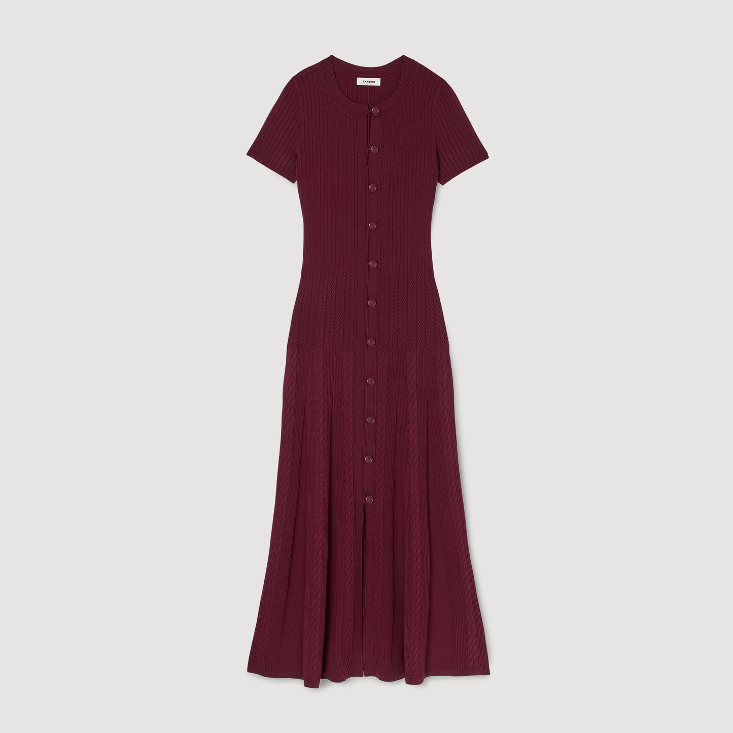 Sandro Knit maxi dress Bordeaux