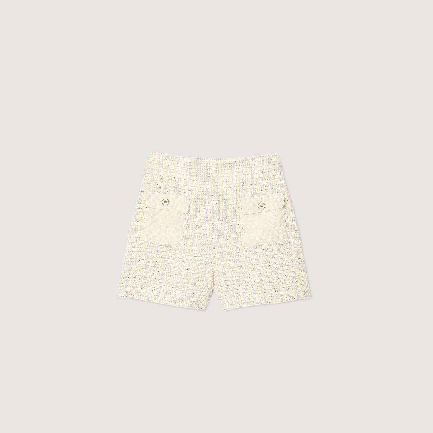Sandro Decorative tweed shorts Yellow / Ecru