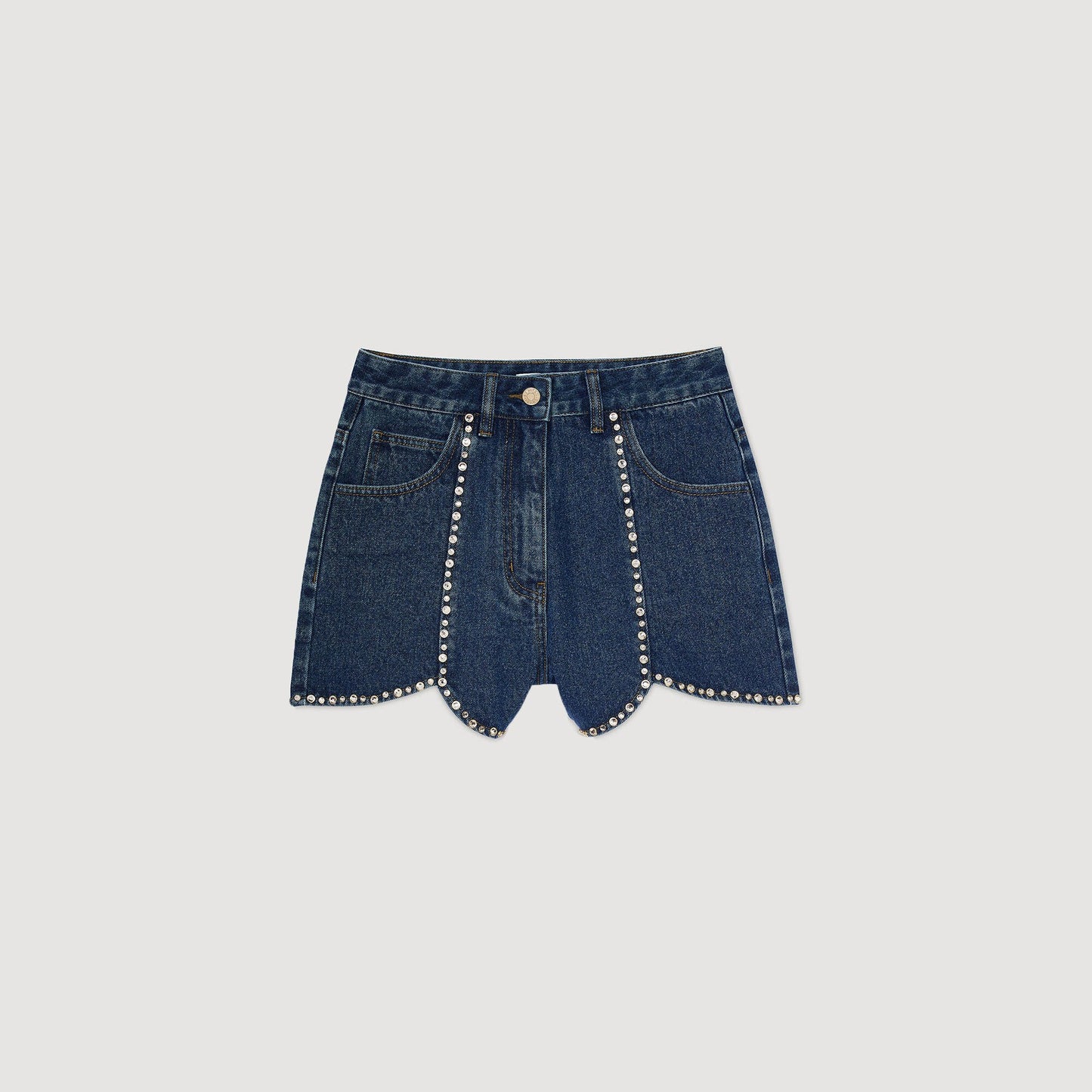 Sandro Rhinestone denim shorts Blue Jean
