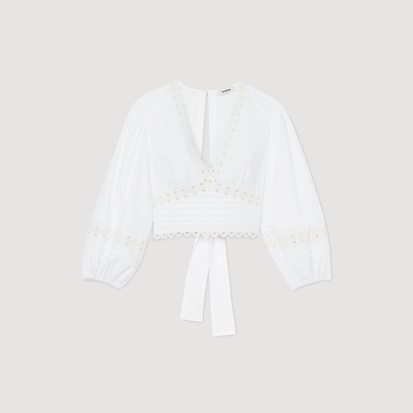 Sandro Poplin crop top White