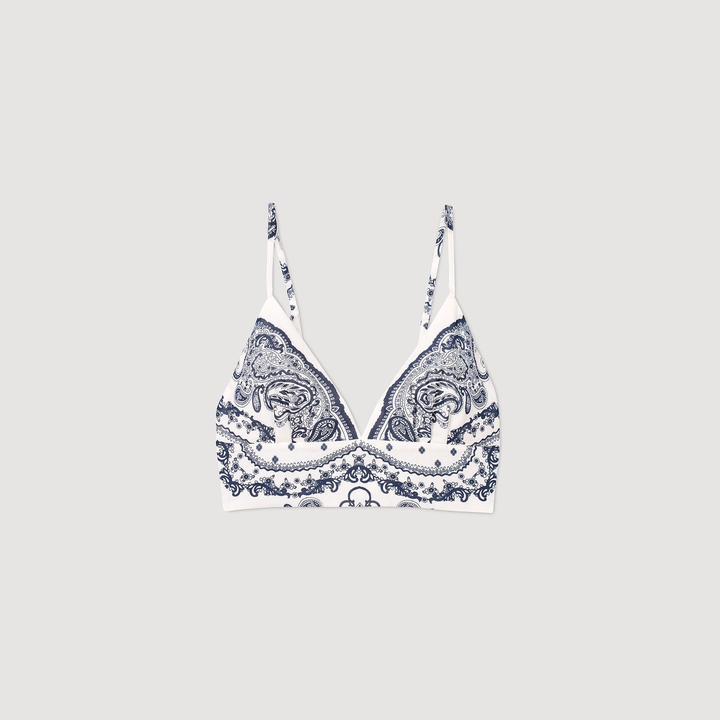 Sandro Bandana print crop top White / Blue