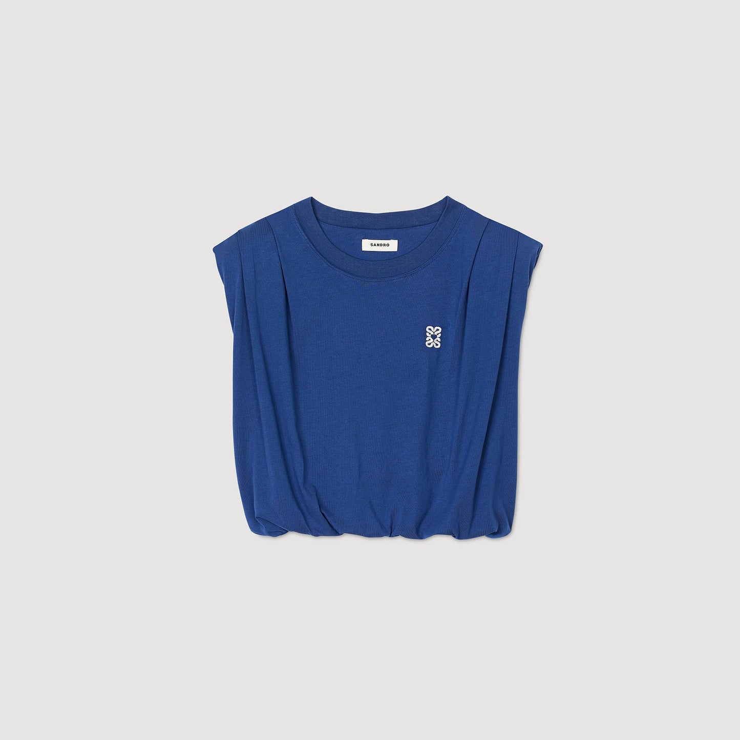 Sandro Short draped T-shirt Navy Blue