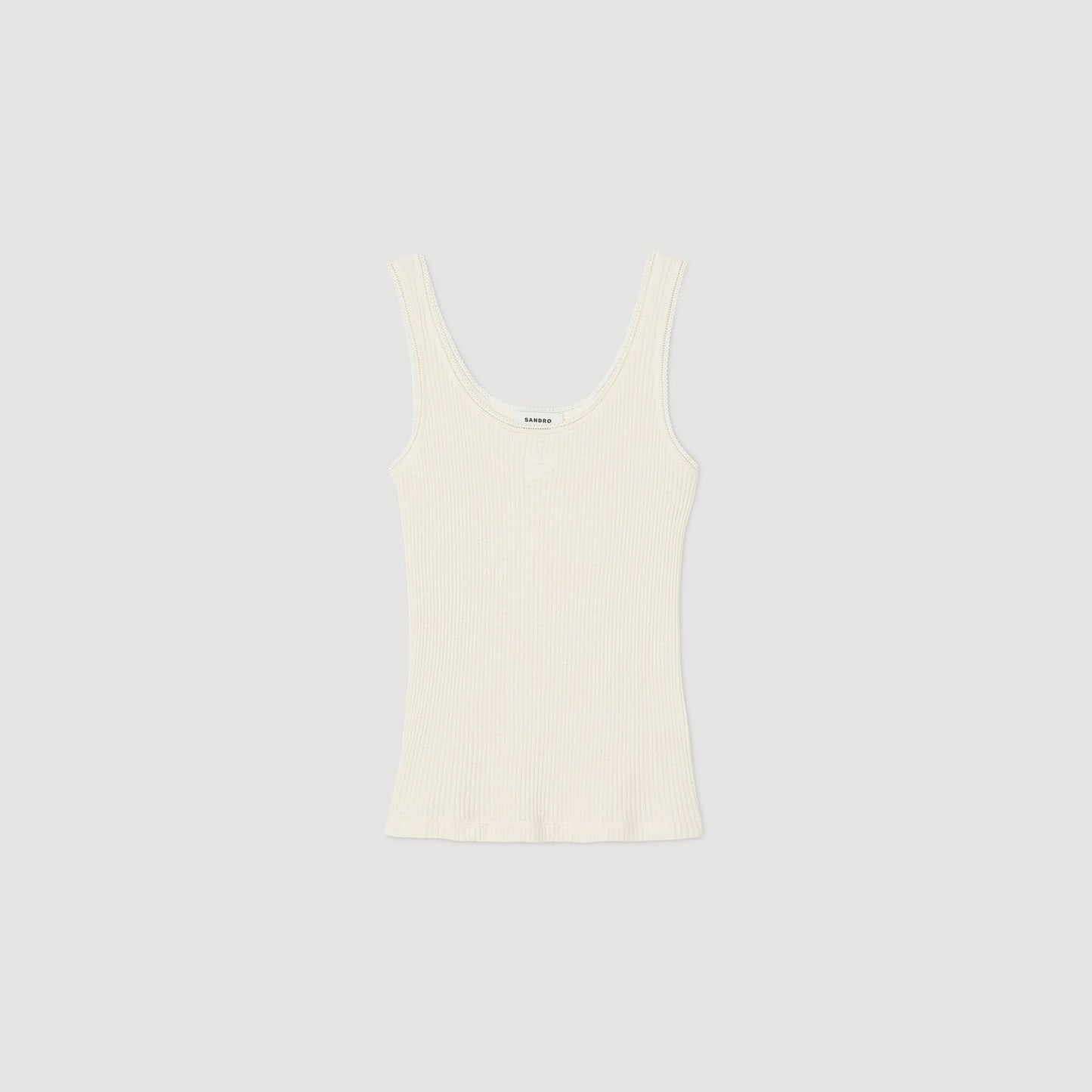Sandro Rib knit vest top Ecru