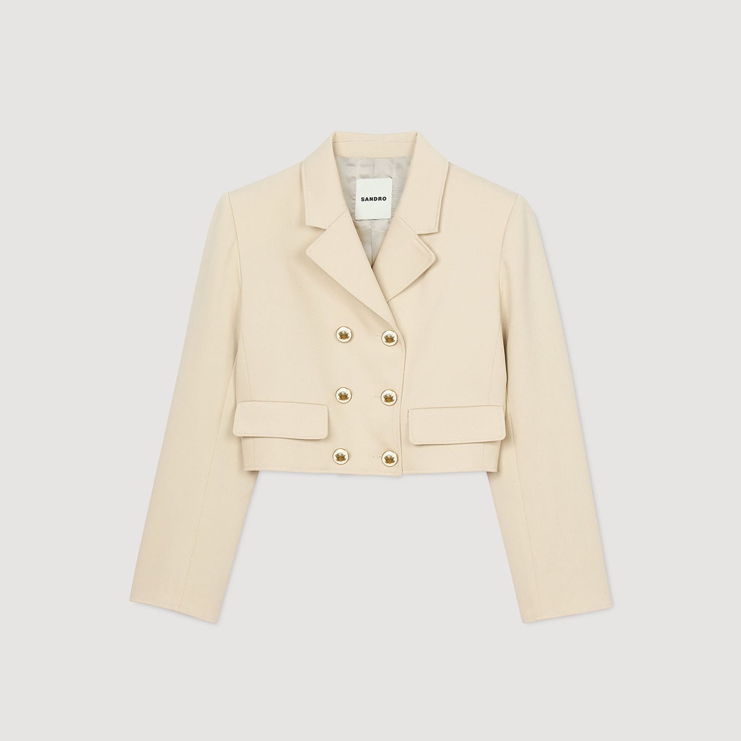 Sandro Cropped buttoned jacket Sand