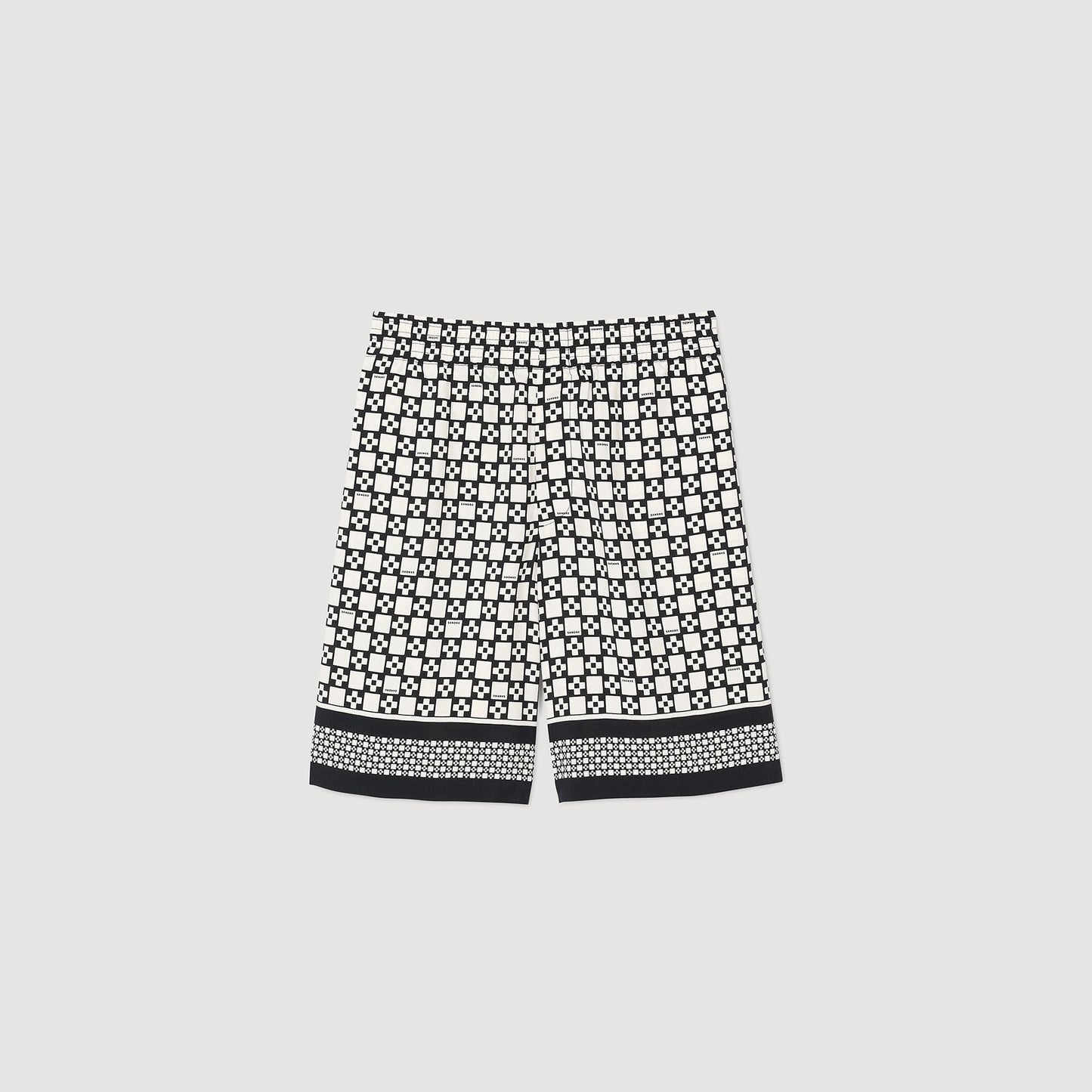 Sandro Square Cross flowy bermuda shorts Black