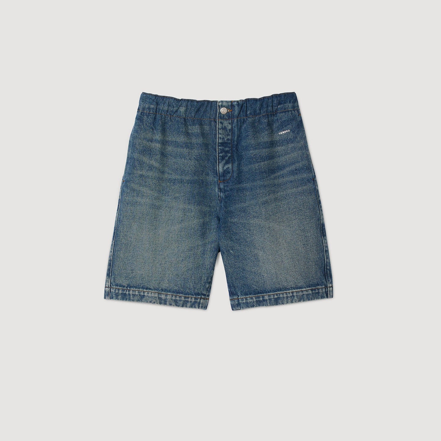 Sandro Elasticated denim shorts Blue Vintage - Denim