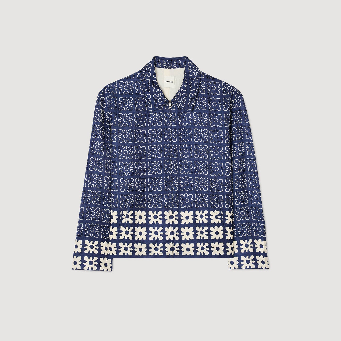 Sandro Jacket with floral motif Midnight Blue