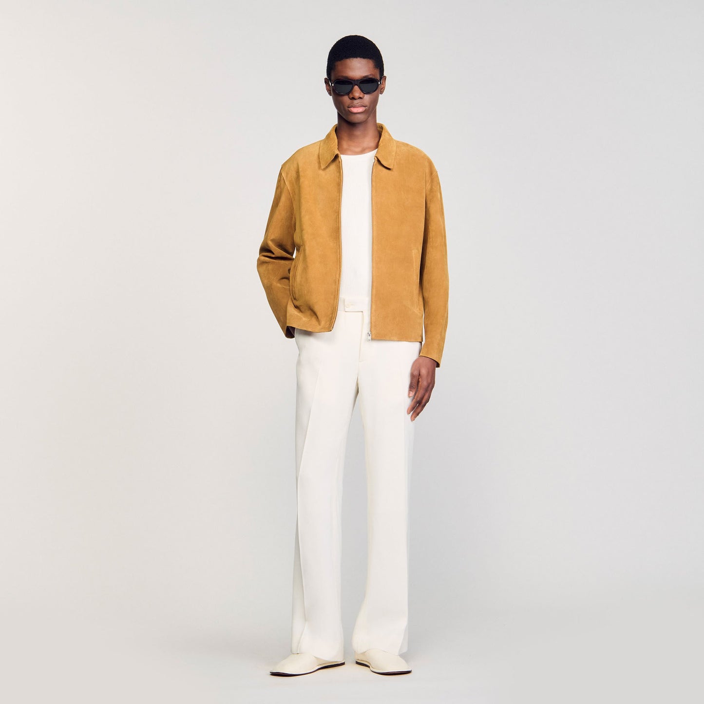 Sandro Split leather jacket Camel