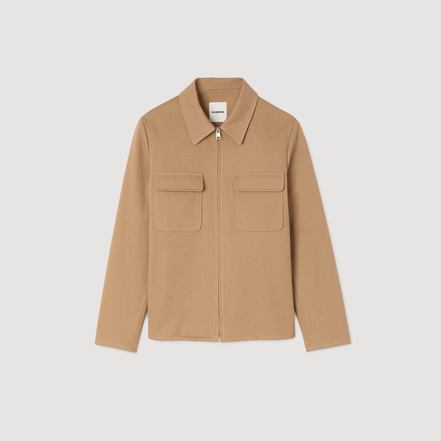 Sandro Zip-up pocket jacket Camel