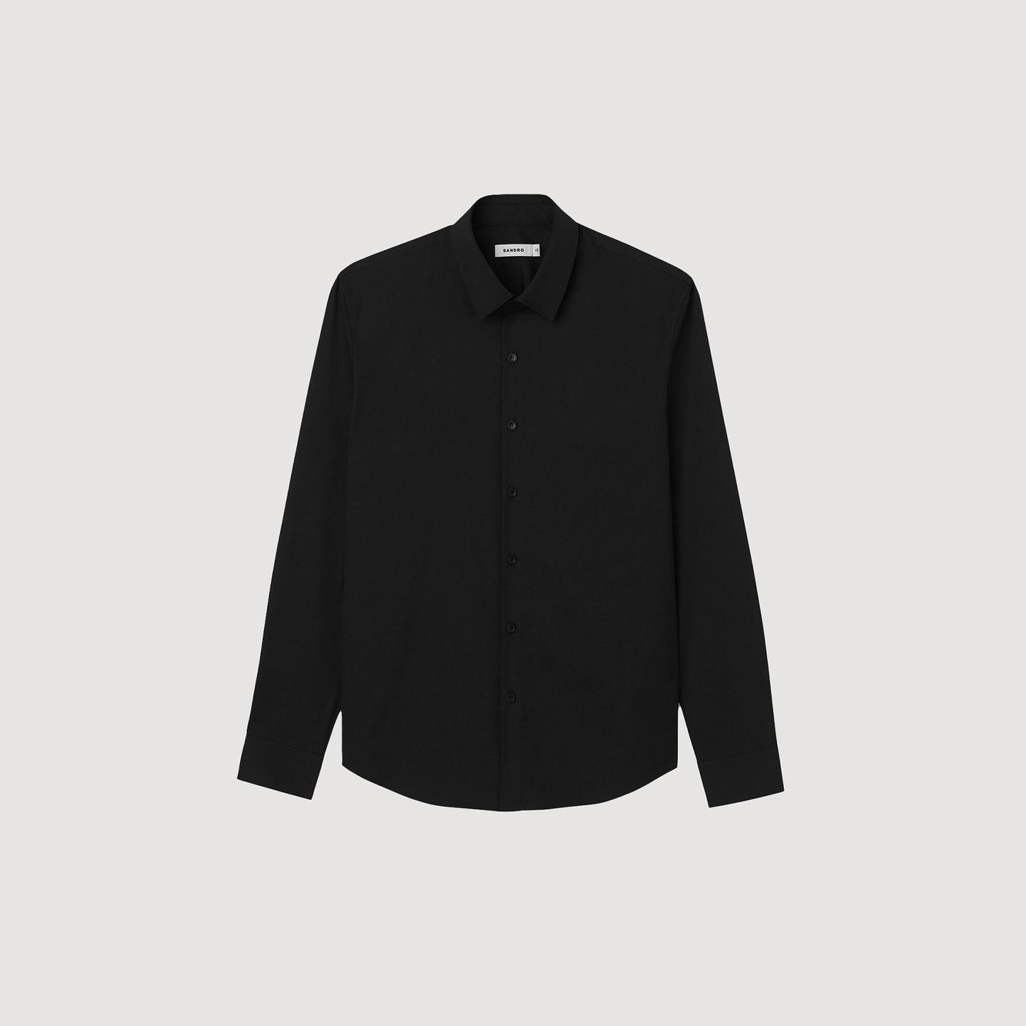 Sandro Fitted stretch cotton shirt Black