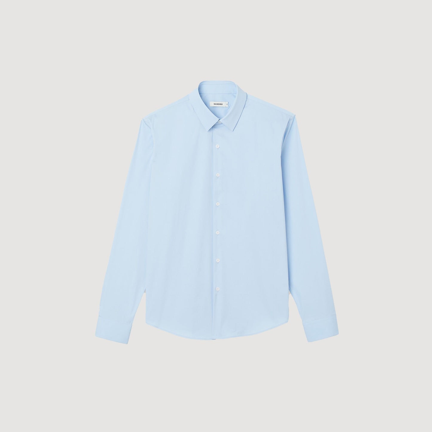 Sandro Fitted stretch cotton shirt Sky Blue