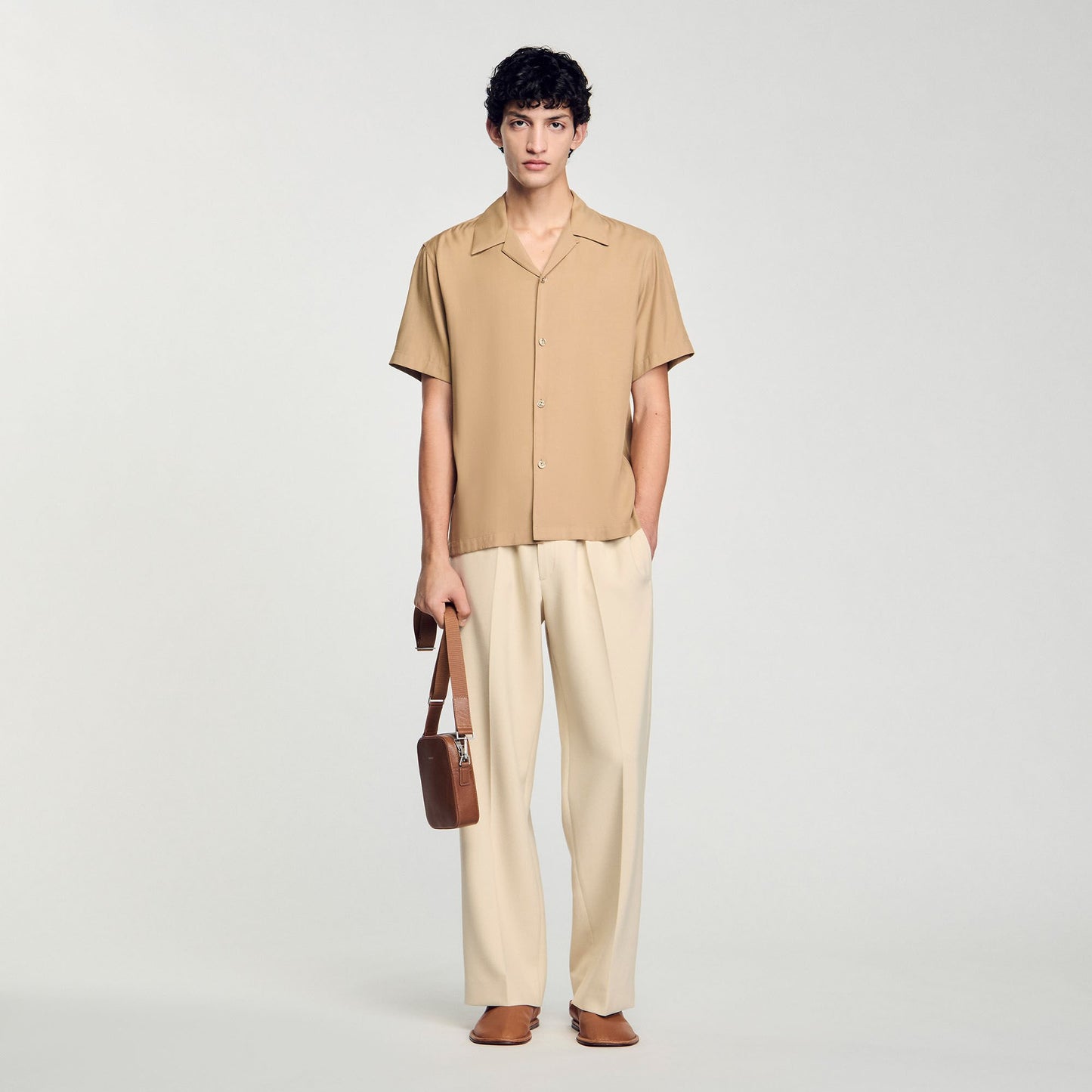 Sandro Shark collar shirt Nut