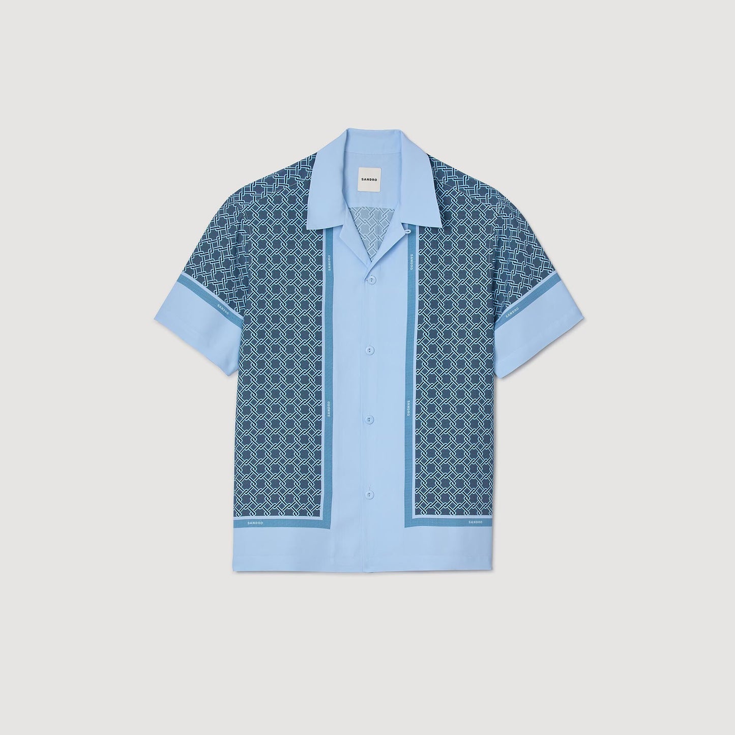 Sandro Short-sleeved patterned shirt Chambray