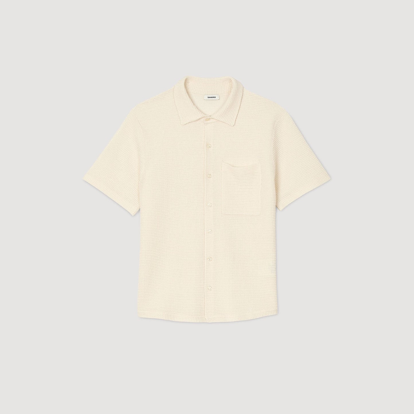 Sandro Waffled shirt Ivory.