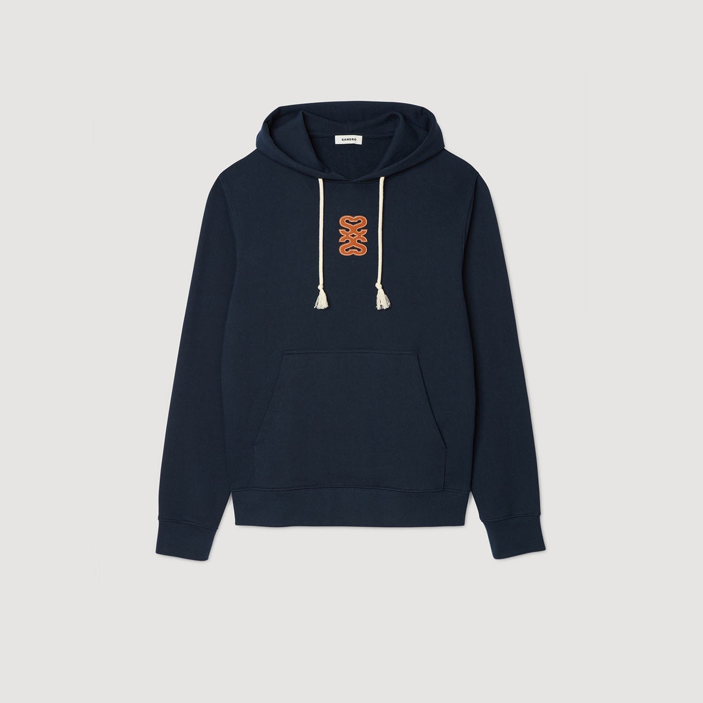 Sandro Leather patch sweatshirt Navy Blue