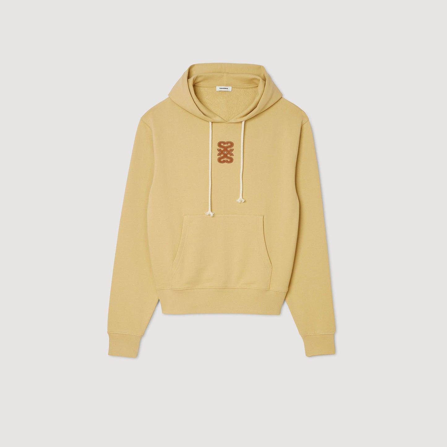 Sandro Leather patch sweatshirt Ocher Yellow