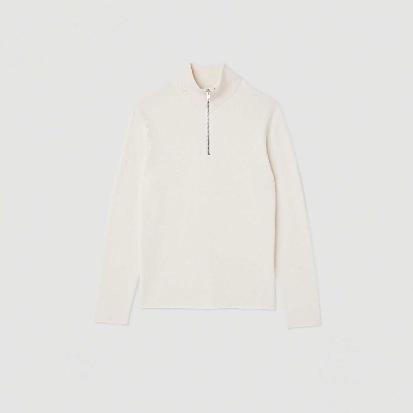 Sandro Wool sweater with zipped collar Off White